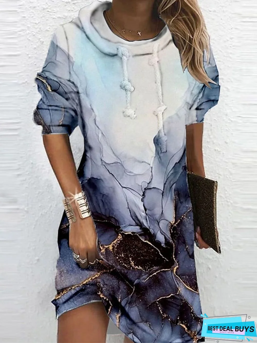 Women&lsquo;s Hoodie Dress Winter Dress Sweatshirt Dress Winter Dress  Green Blue Purple Long Sleeve Floral Print Winter Fall Hooded Vacation Casual Fall Dress 2022 S M L XL XXL 3XL