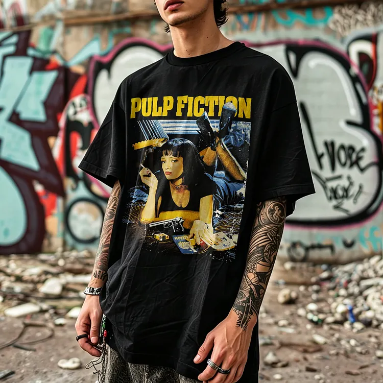 Pulp Fiction Movie Scene Printed Men's T-shirt