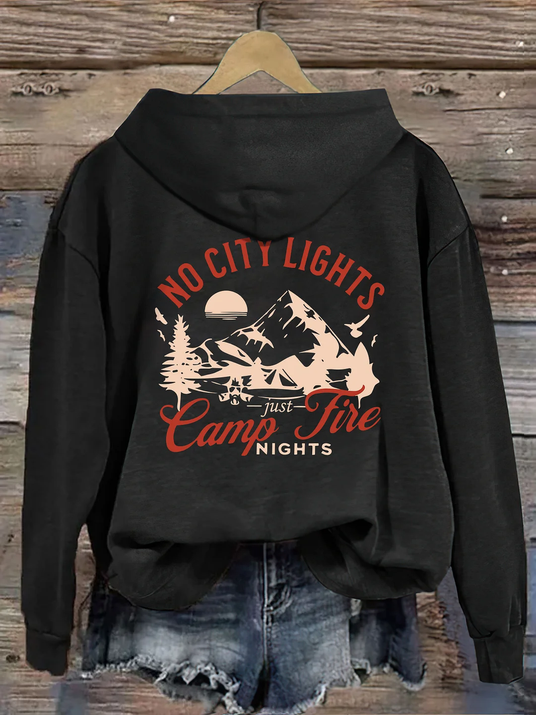 No City Lights Just Camp Fire Nights Hoodie