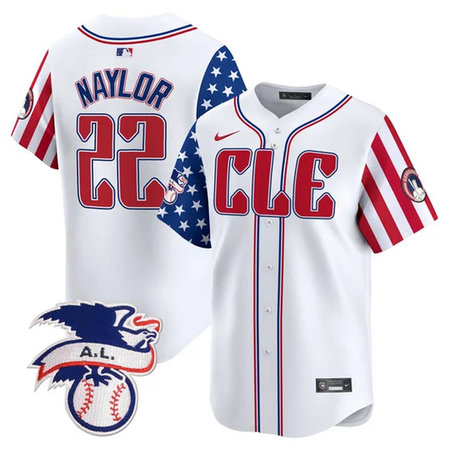 Men's Cleveland Guardians #22 Josh Naylor White 2024 Fourth Of July Vapor Premier Limited Jersey