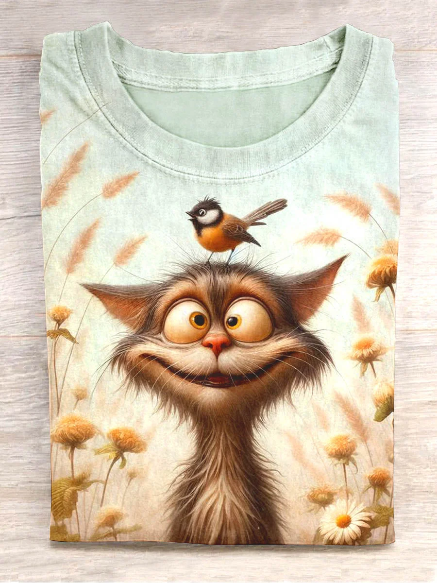 Unisex Cute Animal Abstract Print Design T-Shirt