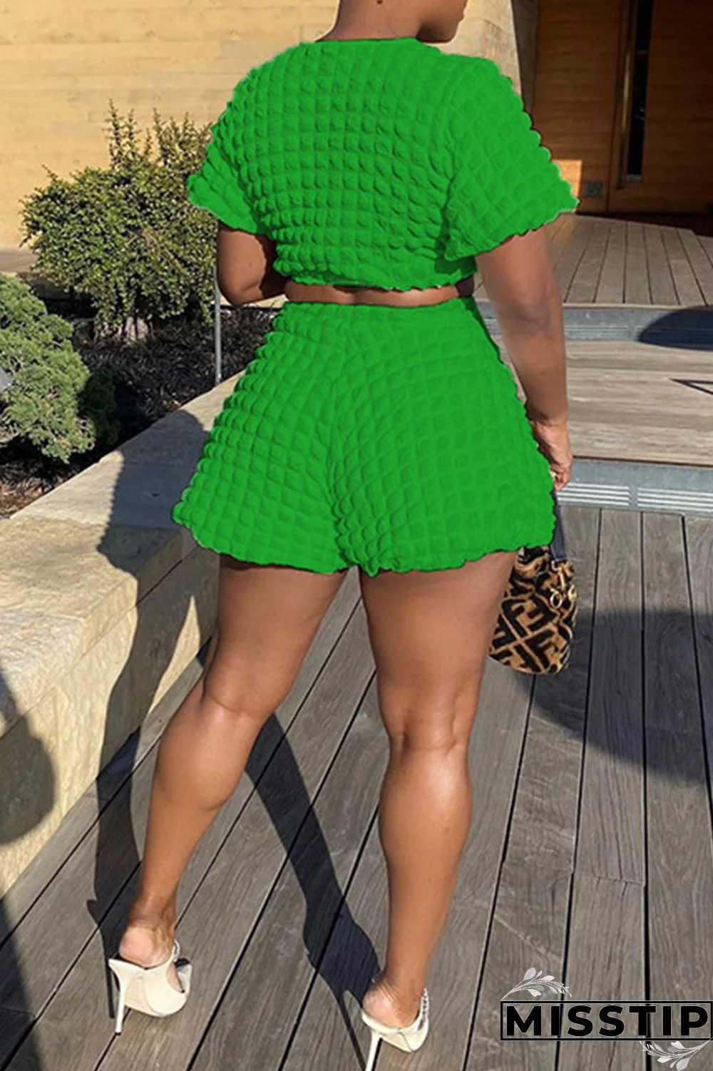 Black Casual Solid Patchwork O Neck Short Sleeve Two Pieces