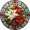 Red Flowers Glass Painting-Paint by Numbers Acrylic Painting 40*40CM