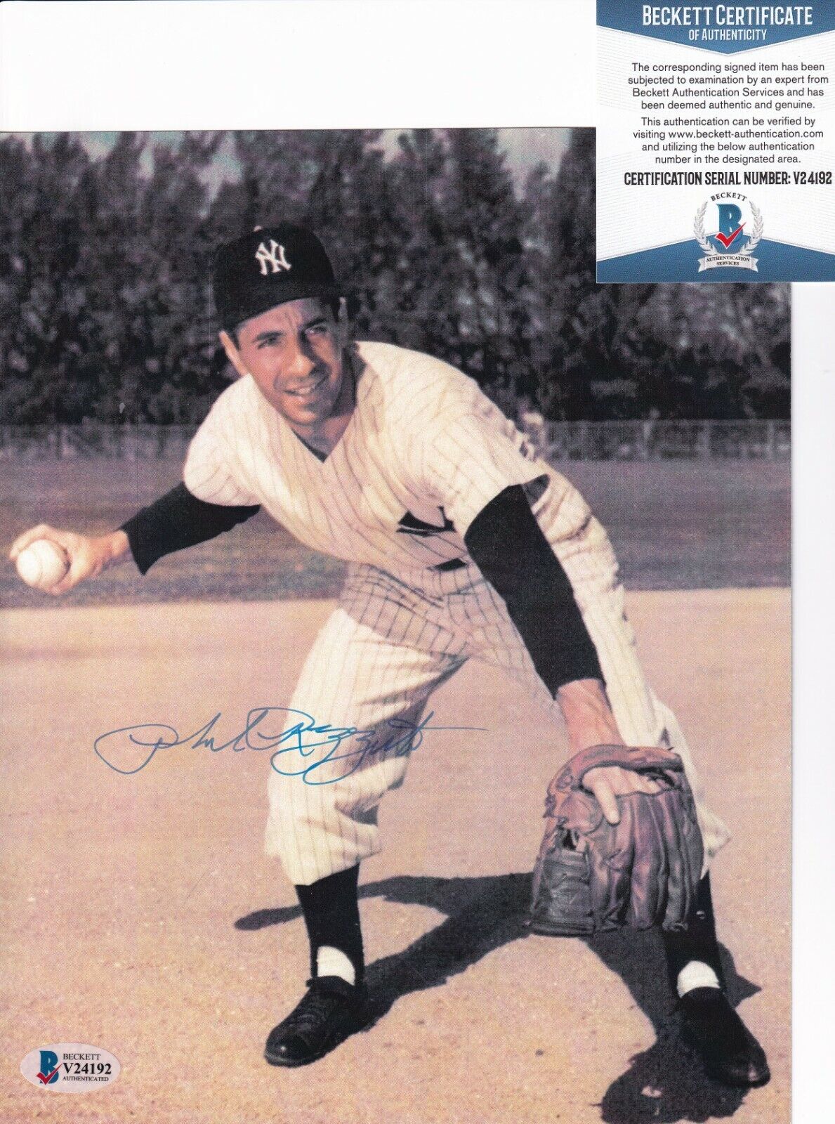 PHIL RIZZUTO signed (NEW YORK YANKEES) autographed 8X10 Photo Poster painting BECKETT V24192