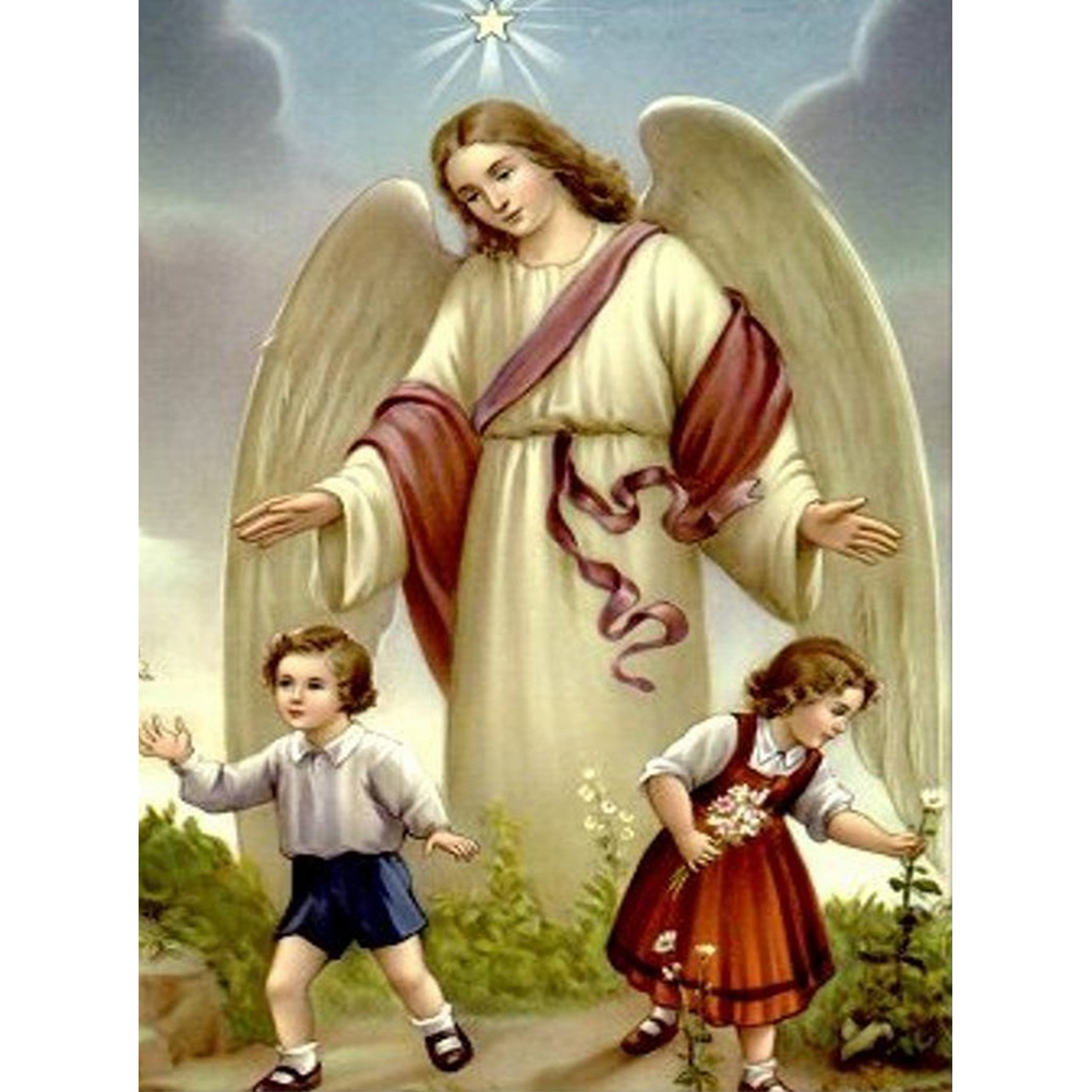 

40*50CM - Round Drill Diamond Painting - Angel and child, 501 Original
