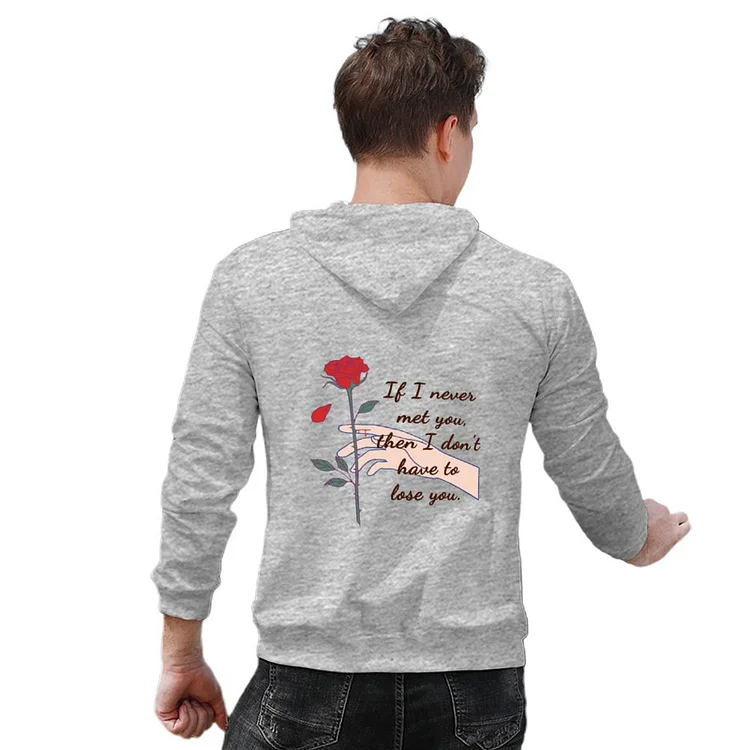 Men Hoodie Thorny Rose Letter  customized, personalized, gift