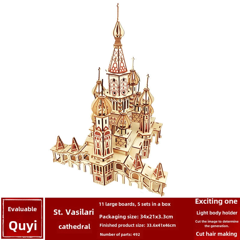 Stall Supply Children’s Wooden 3D Puzzle Adult Puzzle Christmas Building Handmade Educational Model Toy