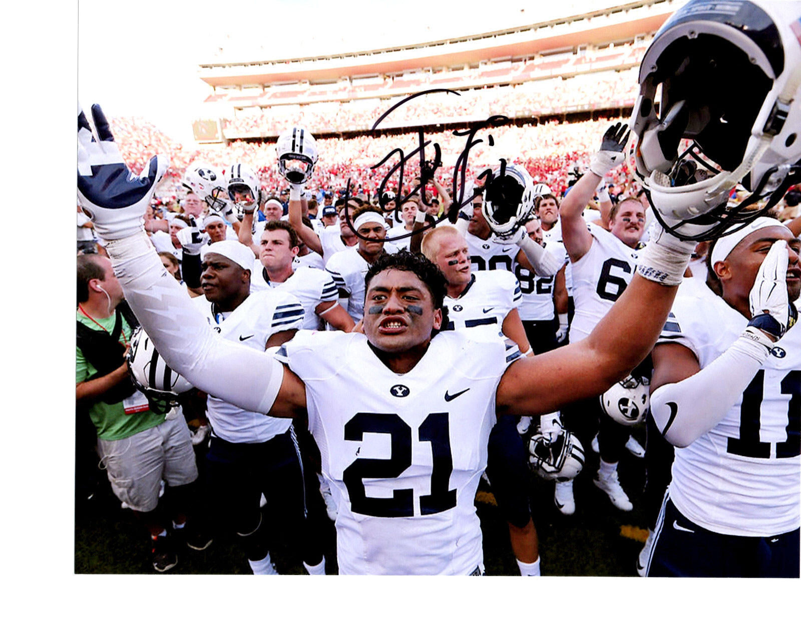 Harvey Langi BYU Cougars signed autographed 8x10 football Photo Poster painting COA 17 Draft!