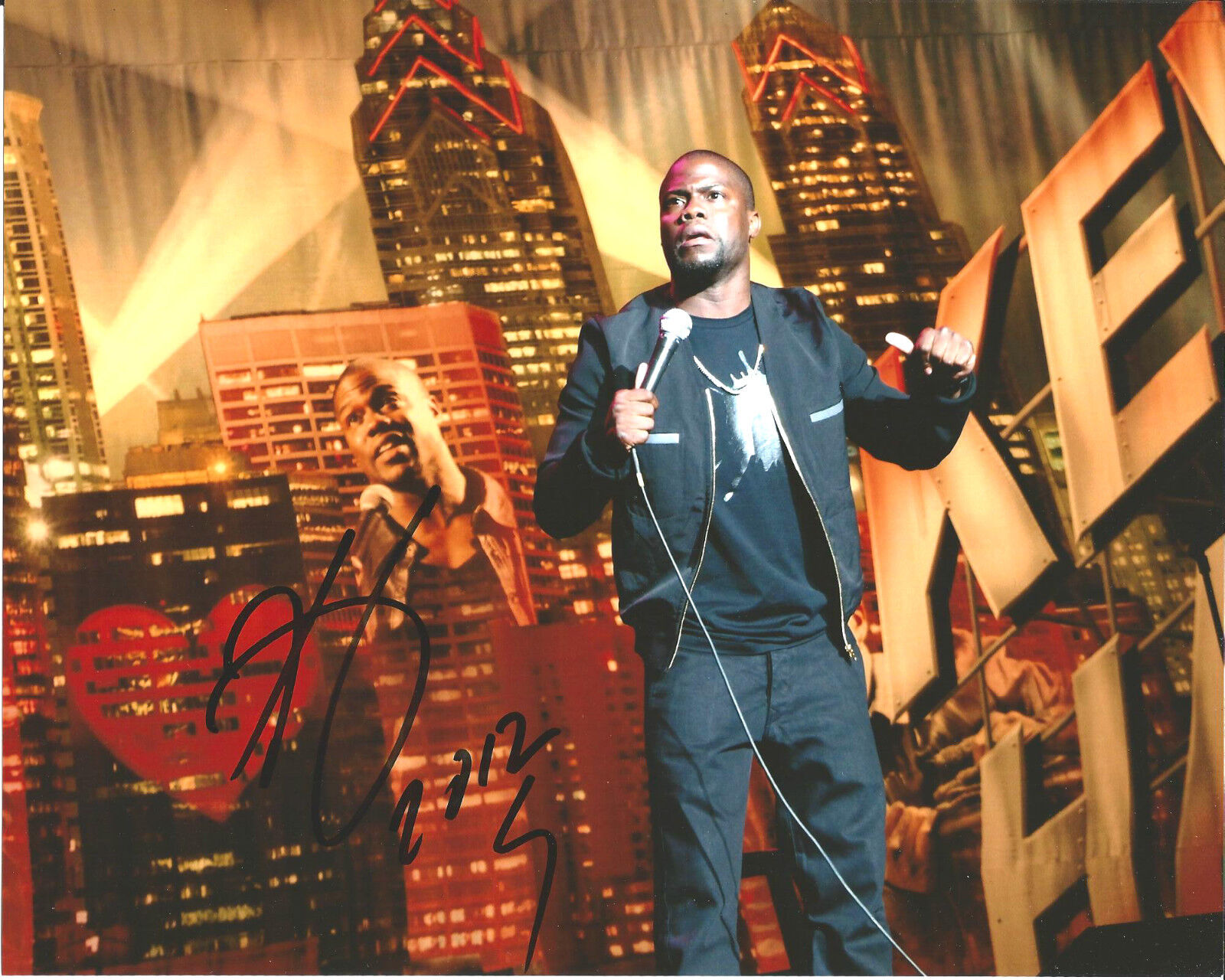 COMEDIAN KEVIN HART SIGNED AUTHENTIC SCARY MOVIE STAND UP 8X10 Photo Poster painting w/COA PROOF