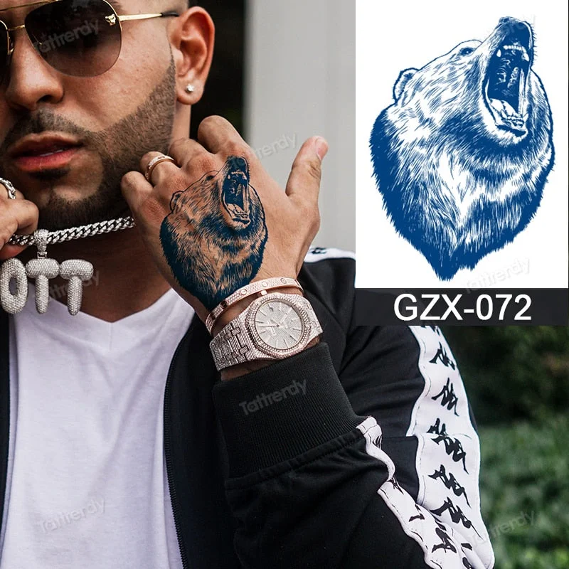 Juice Ink Natural Tattoo Water Transer Long Lasting Blue Semi-permanent Temporary Tattoos Small Hand Sleeve Armband Painting