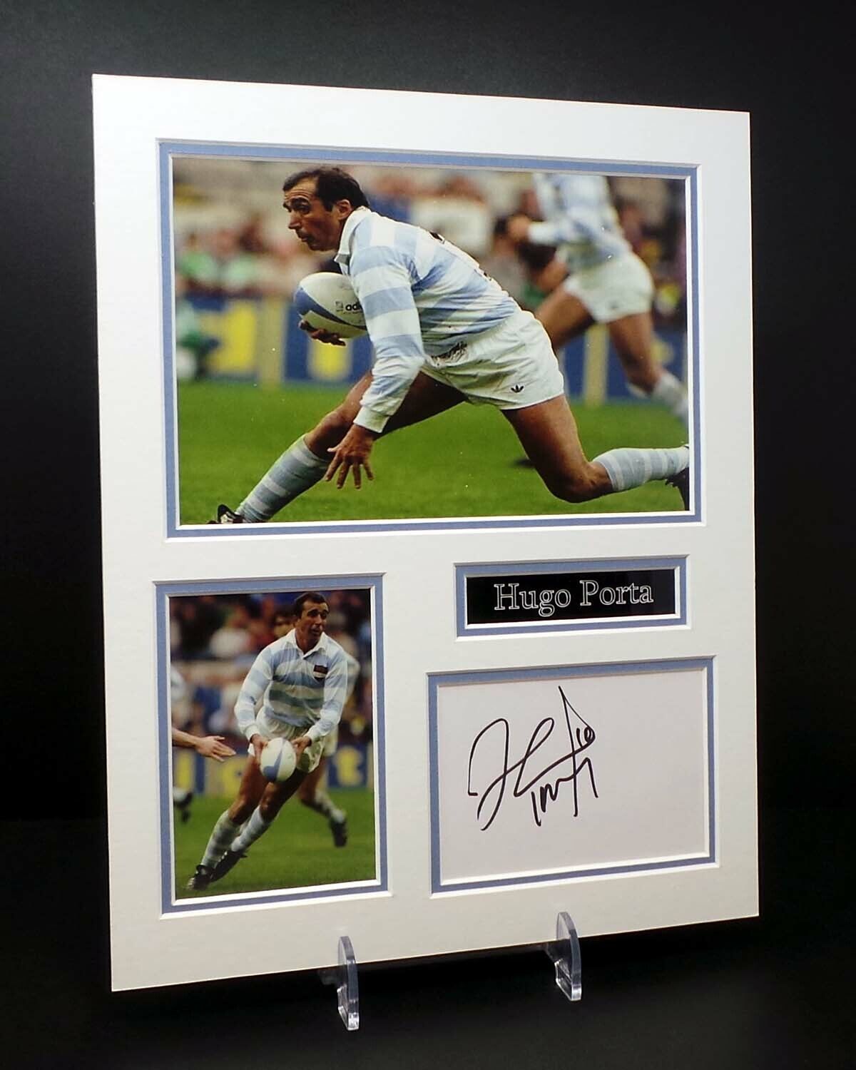 Hugo PORTA Signed Mounted Photo Poster painting Display 2 AFTAL RD COA Argentina Rugby The Pumas