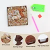 Wooden DIY Horse Diamond Painting Kit Note Box with 160 Papers for Office Desk