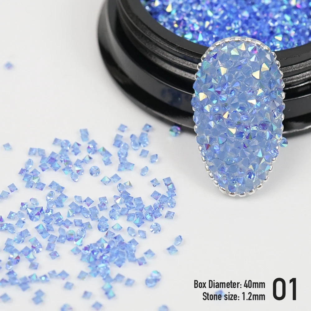 Pixie stone 1.2mm/1200pcs Nail Chain/50cm Nail art Crystal stone Mini Glass Micro crystal Rhinestone Decoration