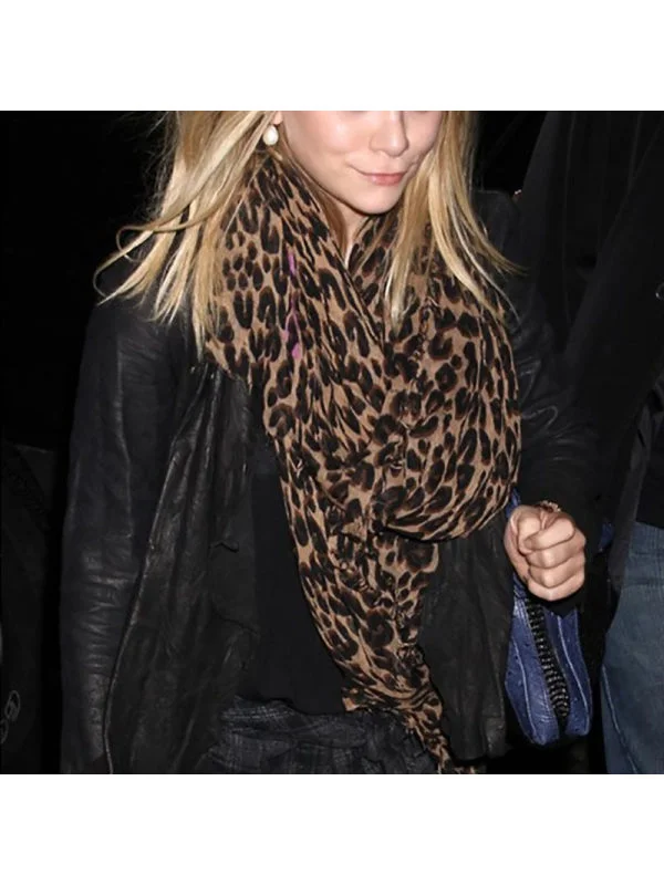 Women's fashion leopard print long scarf