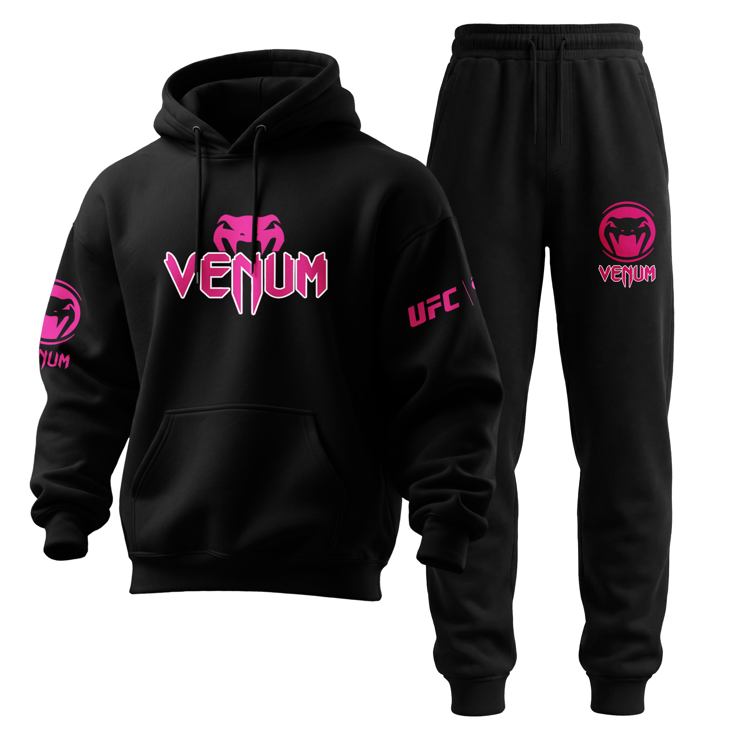 Men's Boxing Print Loose Hooded Sweatshirt + Trousers Set - Helixace