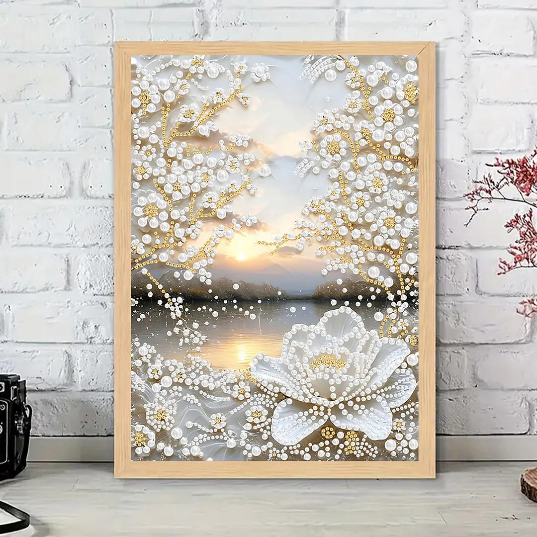 Pearl Painting Kit for Adults Lotus Sunset 11.81x15.75in
