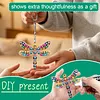 1PC DIY 3D Darner Diamond Art Keychain with Lobster Buckle Double-Sided Diamond Keychains with Spring Chain Crystal Rhinestone Diamond Mosaic Key Chain Unique Handmade Gift
