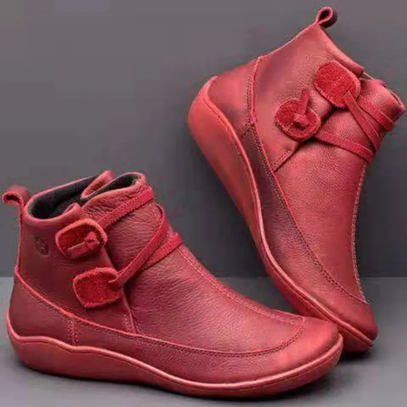 Breakj Breakj New Flat-Bottomed Plus Velvet Lady Warm Short Boots Winter New Martin Boots Yingfeng Ms. Short Boots