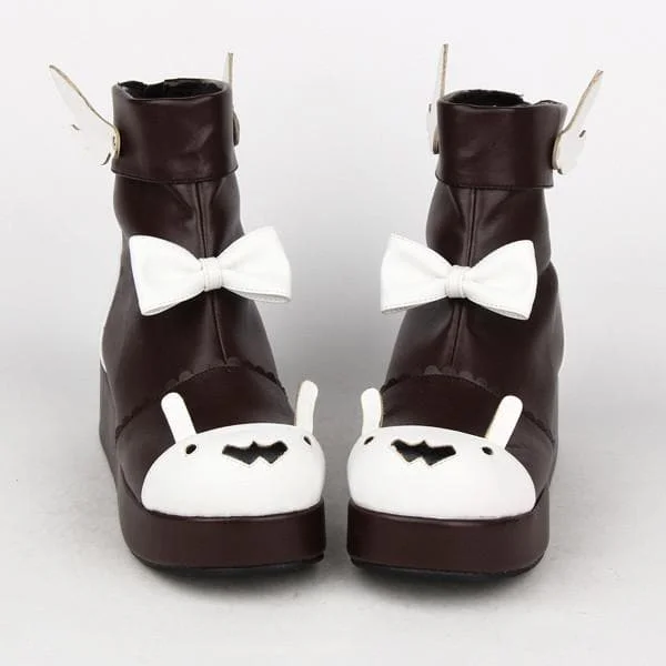 Lolita High Platform Shoes With Bowknot and Wings SP165019