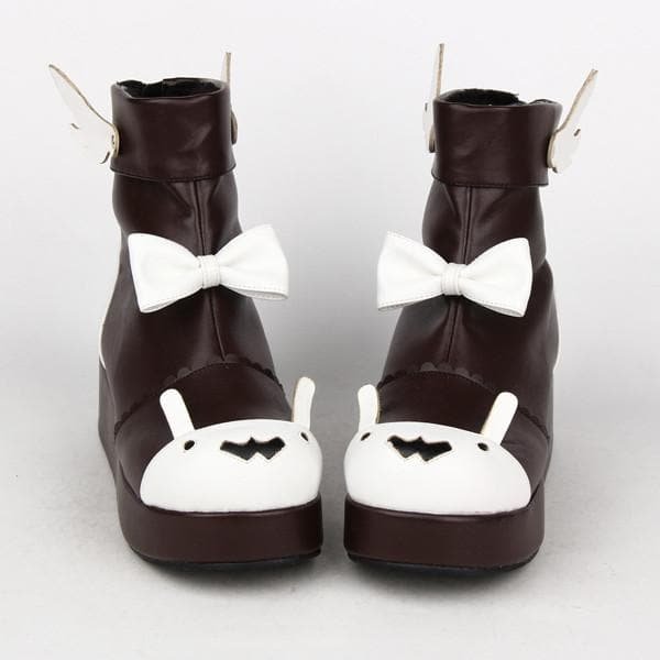 Lolita High Platform Shoes With Bowknot and Wings SP165019