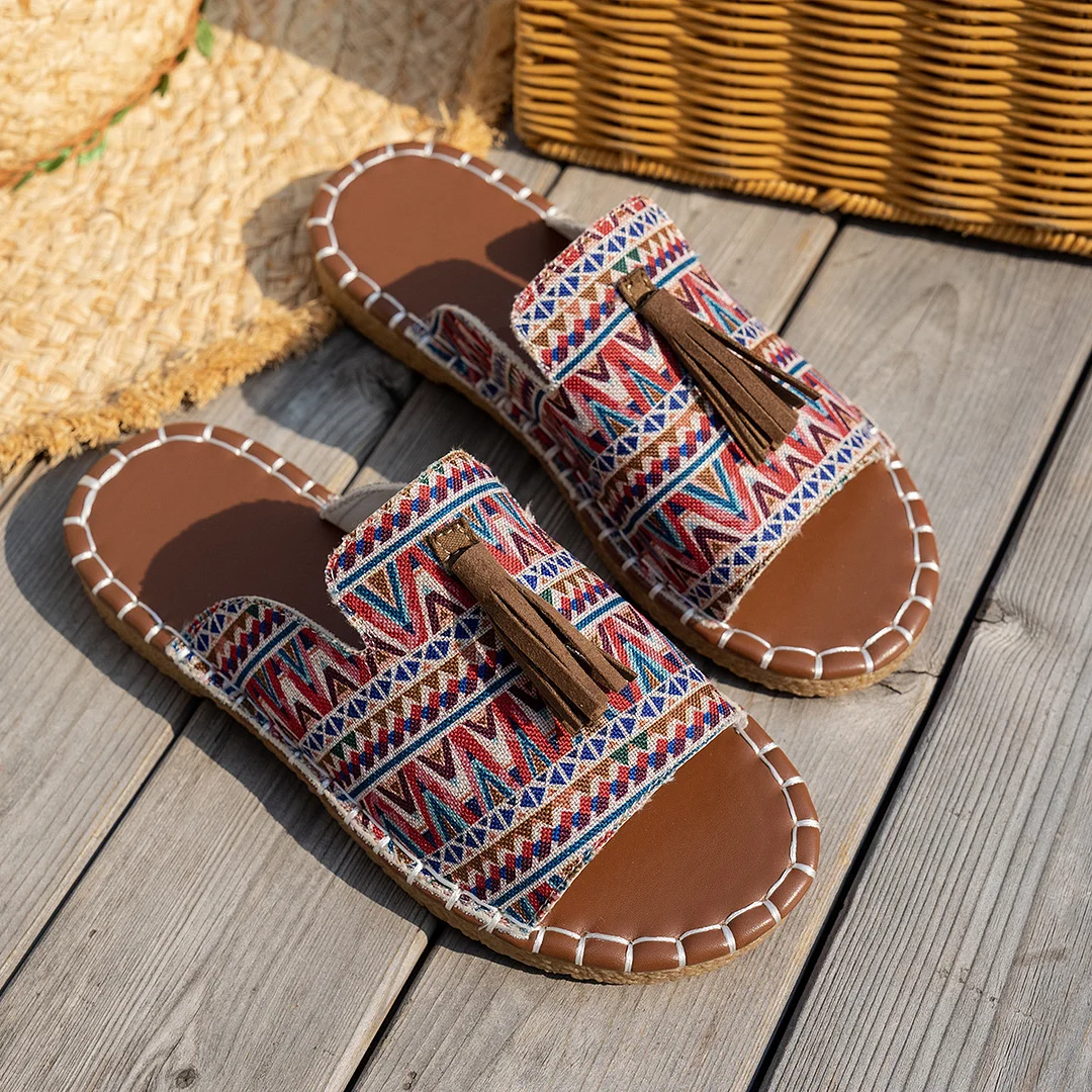 Yyvonne Bohemian Beach Women's Shoes In The Summer Of 2025 43-Yard Wish Large-Size Flat-Bottomed Slippers For Women