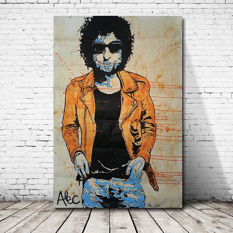 Bob Dylan Portrait Canvas Wall Art MusicWallArt