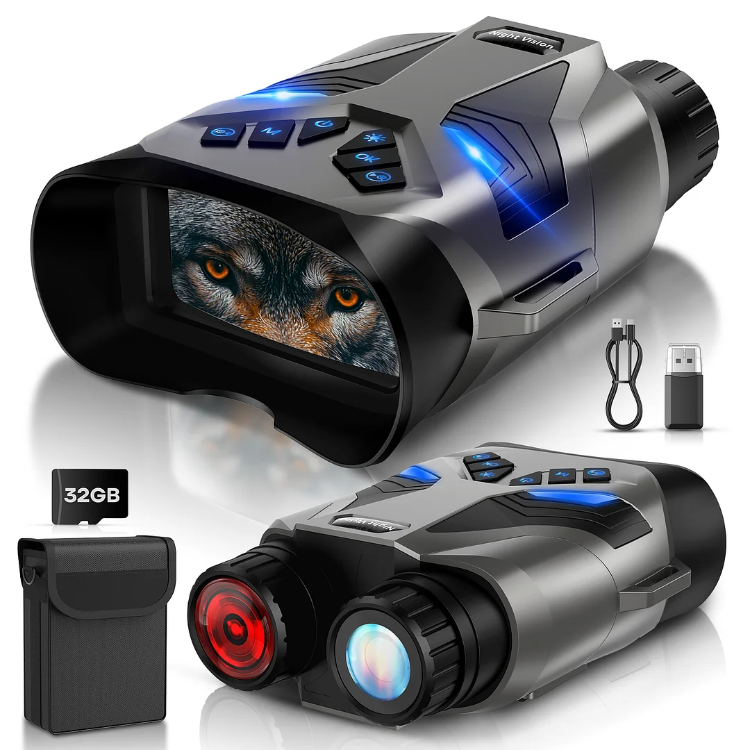 BEBANG 4k Night Vision Binoculars, 3" IPS Screen, HD Digital Infrared Night Vision Goggles, 32GB