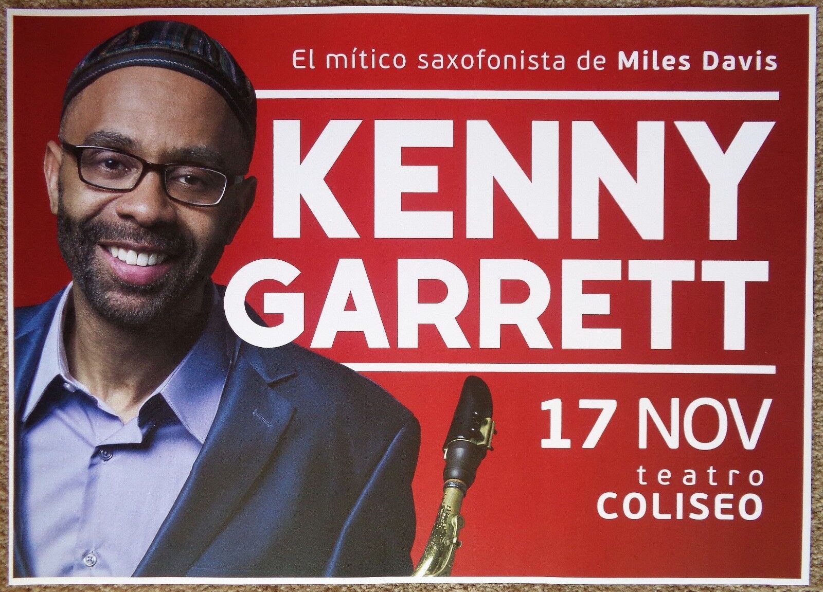 KENNY GARRETT 2017 Gig POSTER Buenos Aires Argentina Concert