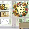 DIY Sunflower Diamond Painting Ornament with Clock Function for Decor