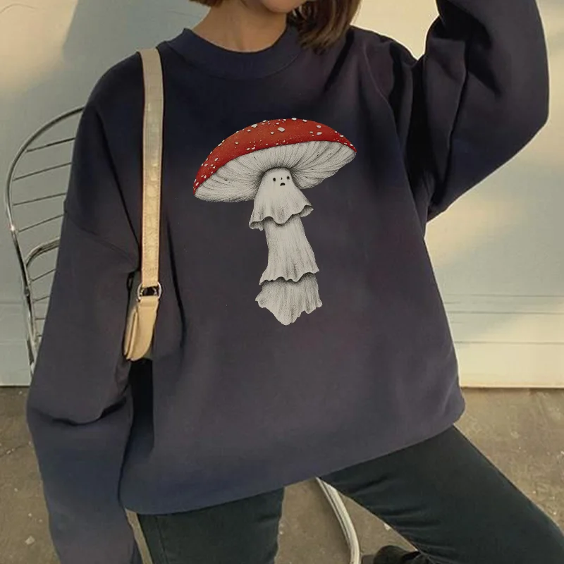 Classic Mushroom Printed Casual Women Sweatshirt - Krazyskull