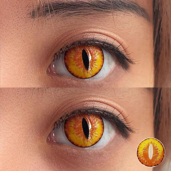 Dragon Maid Cosplay Contact Lenses Yellow Anime Style 14.5mm
