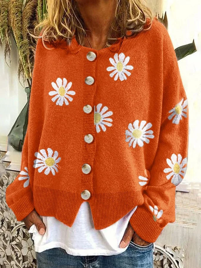 Casual Pentagram Wool Knit Cardigan