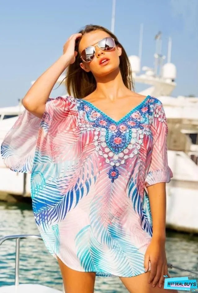 Chiffon Printed Loose Large Size Holiday Blouse