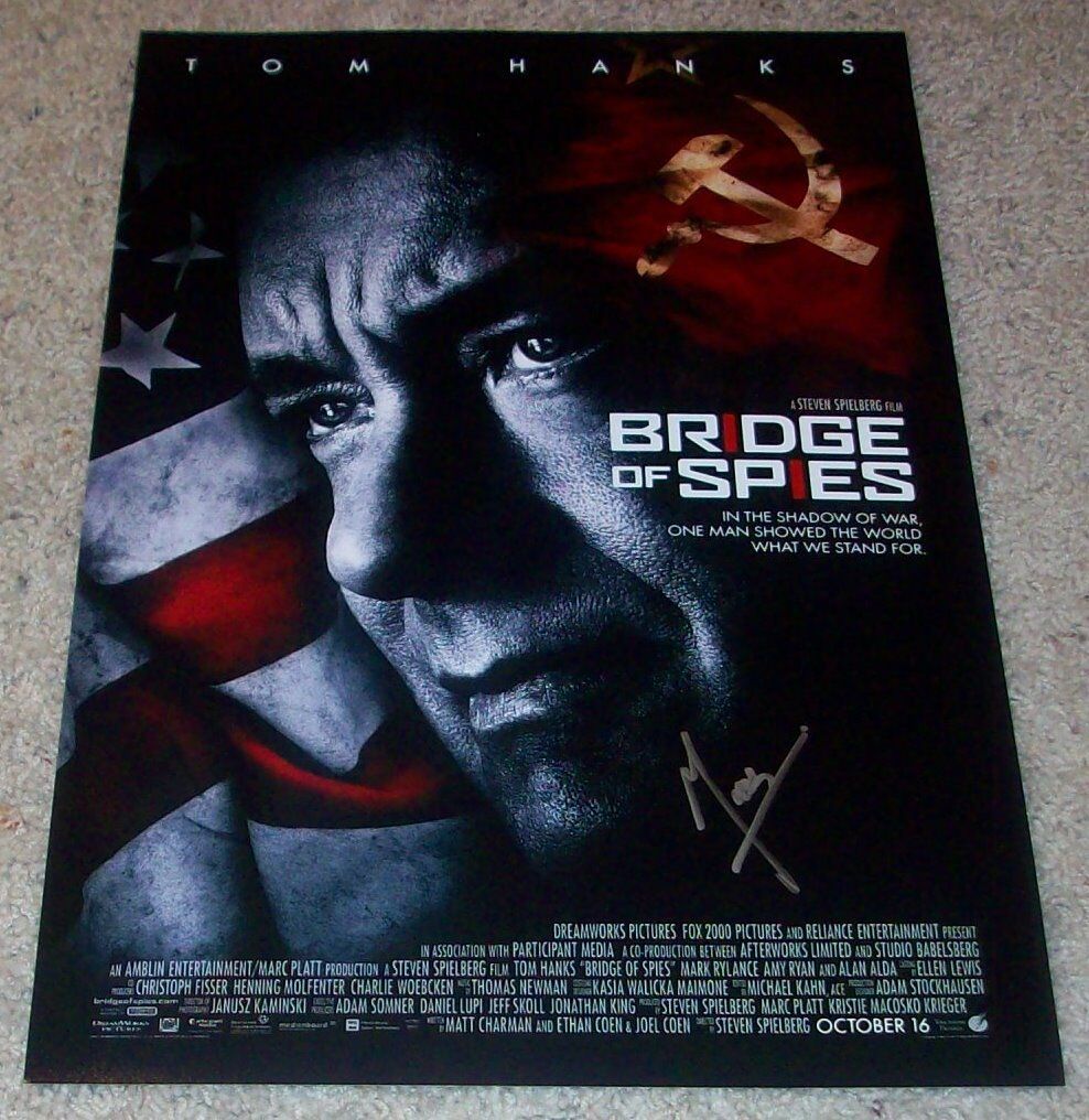 MARK RYLANCE SIGNED AUTOGRAPH BRIDGE OF SPIES 12x18 Photo Poster painting w/PROOF OSCAR WINNER