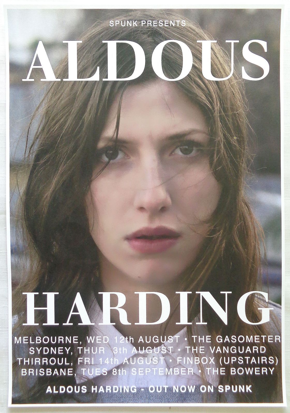 ALDOUS HARDING Tour POSTER 2015 Australia Gig Concert