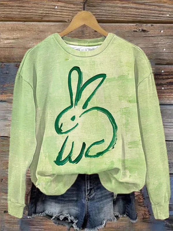 Women's Cute Bunny Printed Sweatshirt