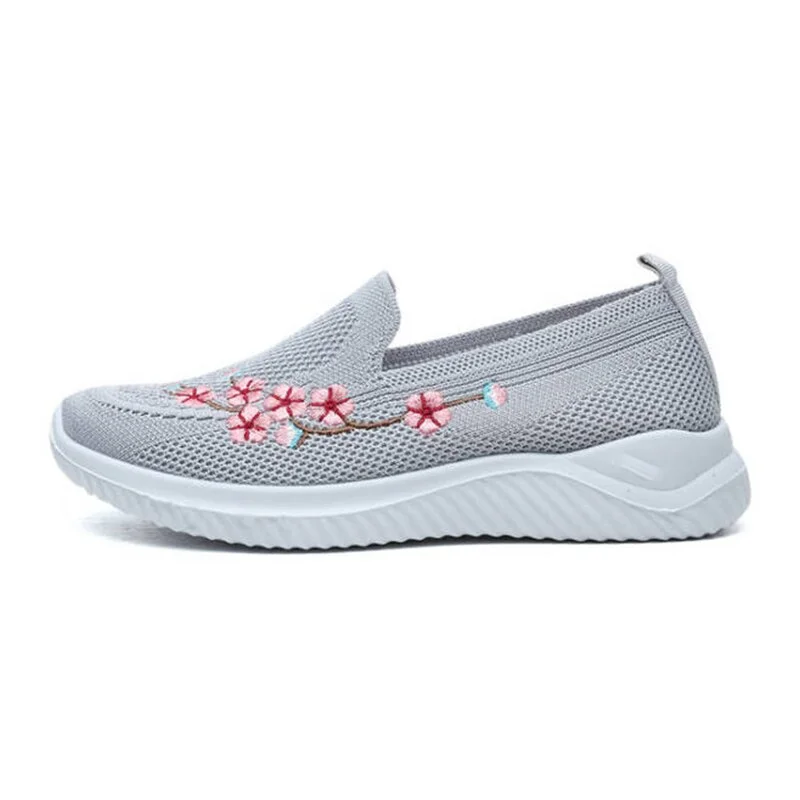 Tanguoant Women Sneakers Mesh Breathable Floral Comfort Mother Shoes Soft Solid Color Fashion Female Footwear Lightweight Zapatos De Mujer