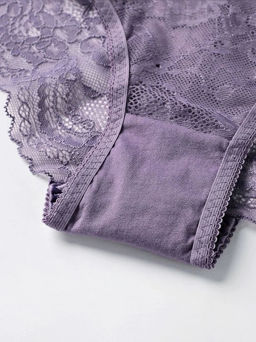 Sexy transparent ultra-thin padless lace bra set