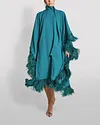 The fringed elegant satin kaftan