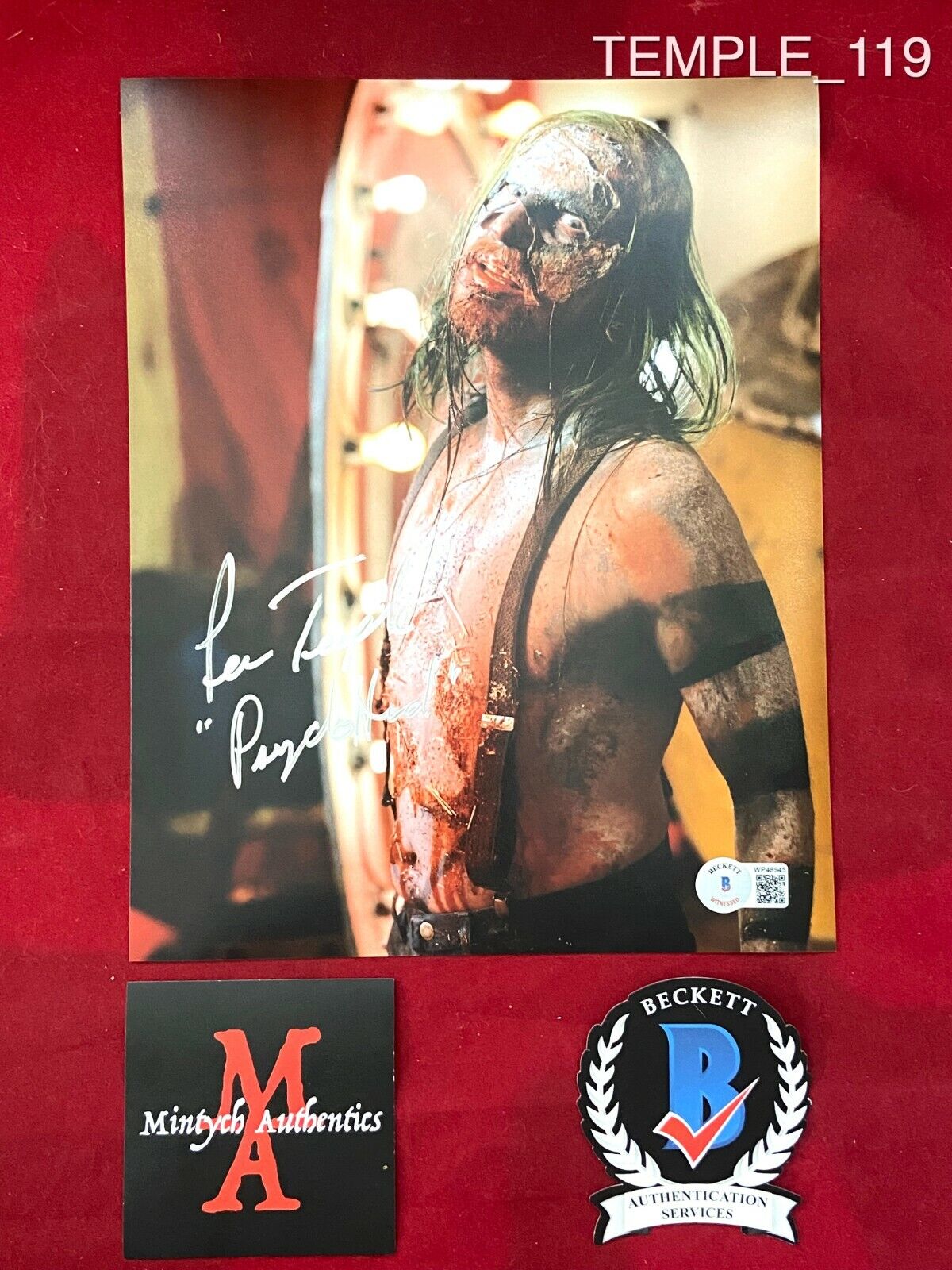 LEW TEMPLE AUTOGRAPHED SIGNED 8x10 Photo Poster painting! 31! BECKETT COA! PSYCHO-HEAD! HORROR