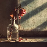Dried Rose in Glass - Diamond Painting