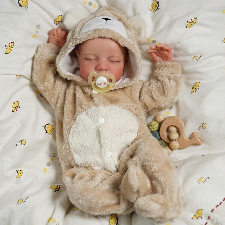  20" Newborn Lifelike Sleeping Baby Painted Hair Doll Boy Named Bussona - Reborndollsshop®-Reborndollsshop®