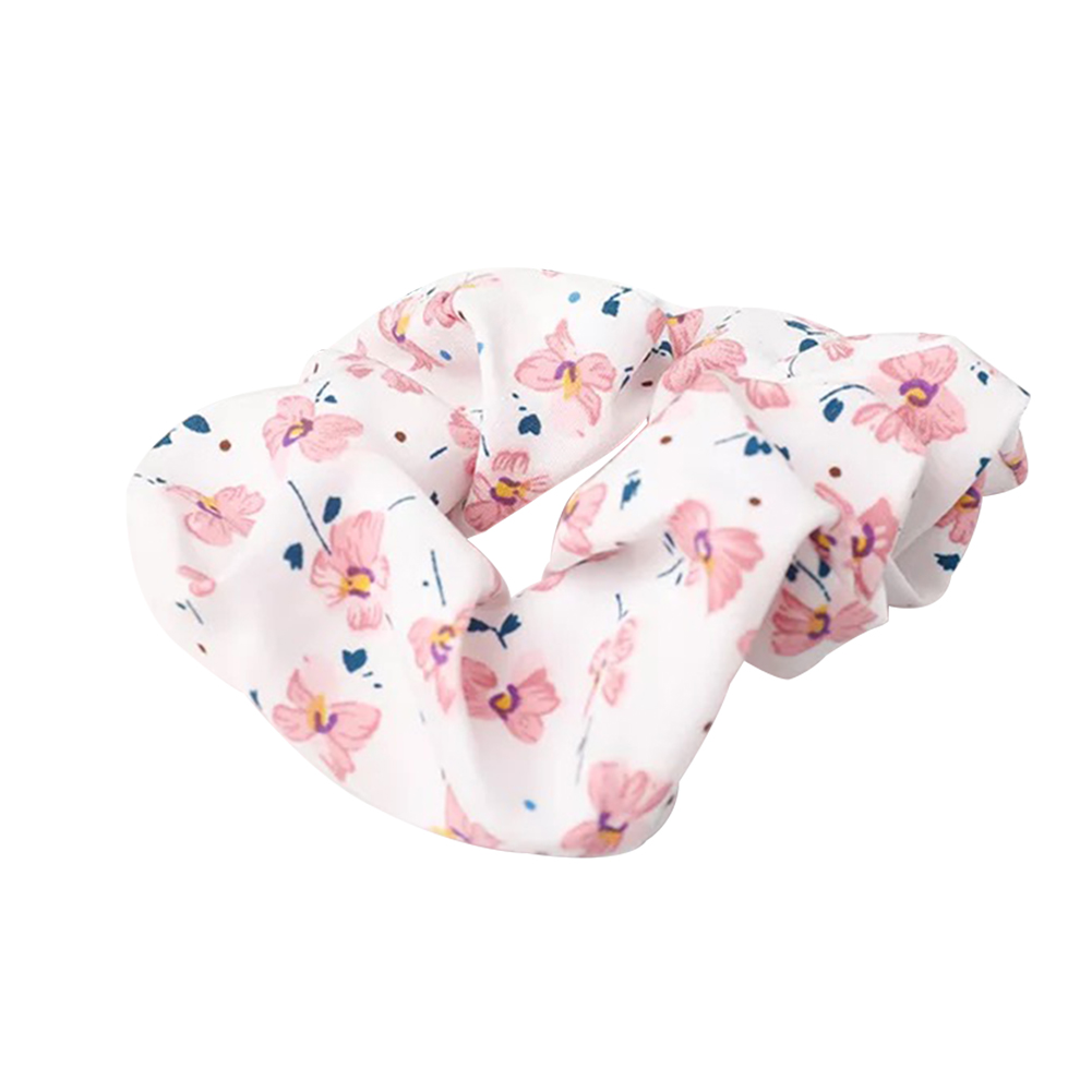 

Vintage Flower Hair Rope Scrunchies Print Women Elastic Ponytail Hair Band, White, 501 Original