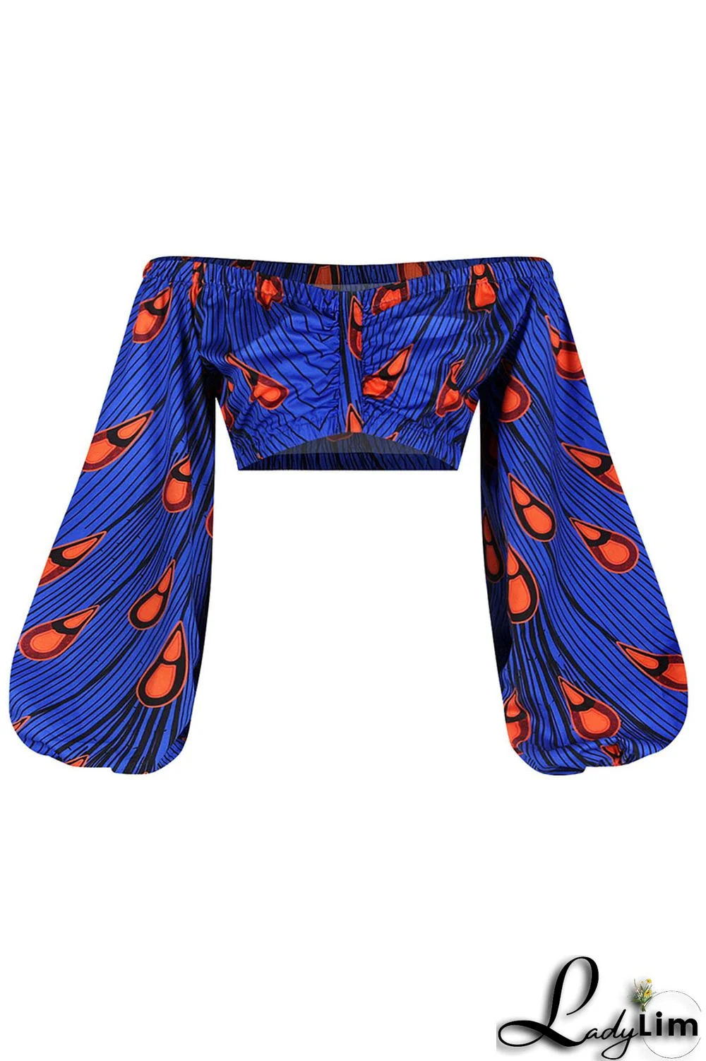 Yellow Vintage Elegant Print Patchwork Off the Shoulder Tops