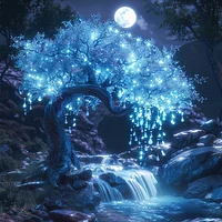 Moonlight Tree - Diamond Painting