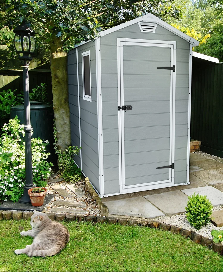 Manor 4 ft. W x 6 ft. D Plastic Vertical Storage Shed