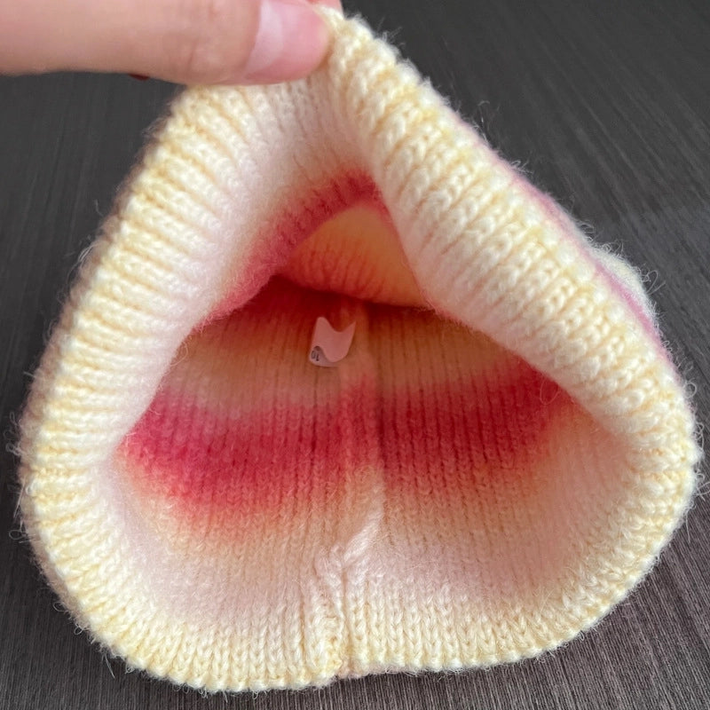 Women’s Vintage Style Stripe Eaveless Wool Cap