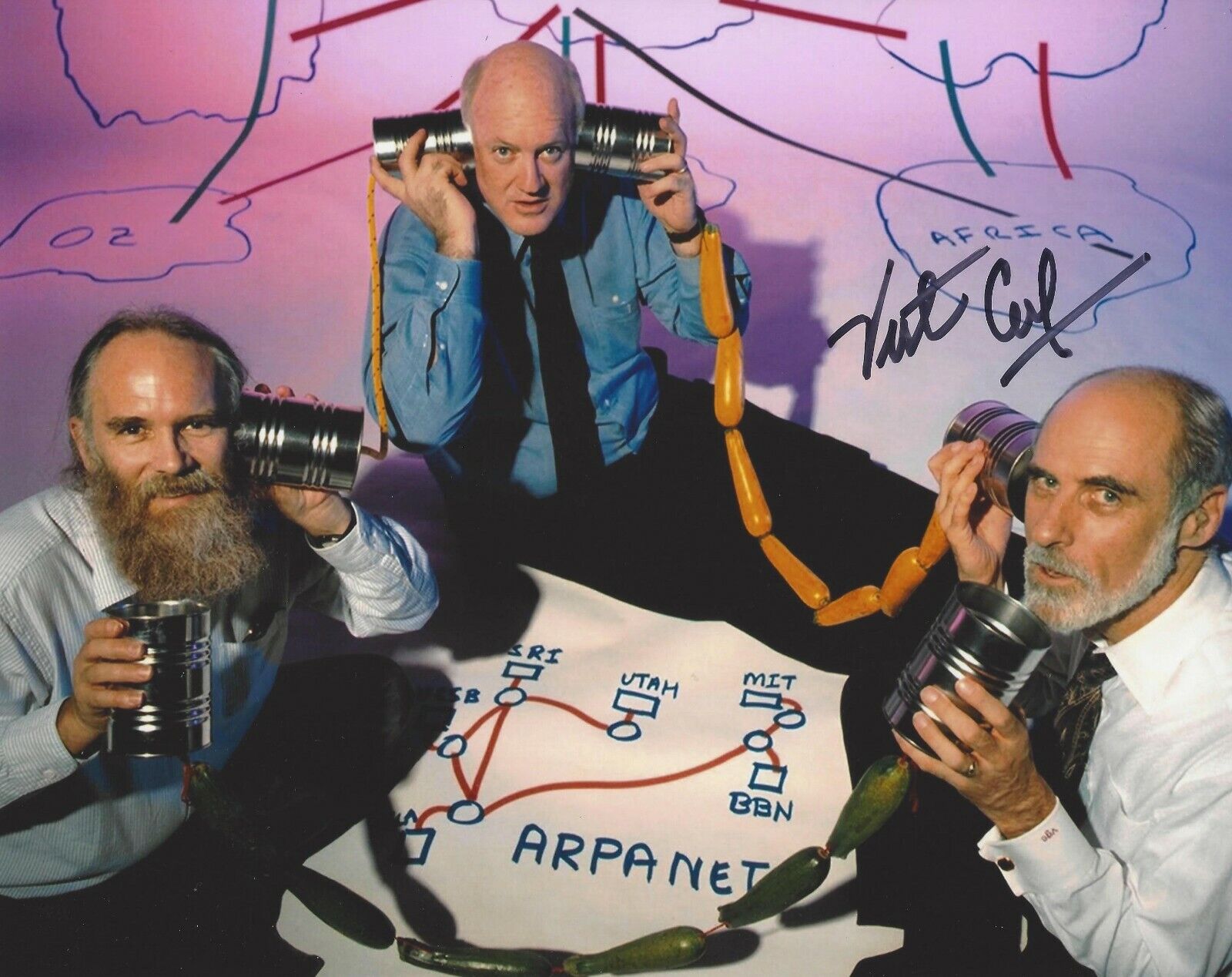 VINT CERF SIGNED AUTHENTIC 8X10 Photo Poster painting 4 w/COA INVENTOR FATHER OF THE INTERNET