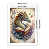 (Big Size) Dragon Reading Book - 11CT Stamped Cross Stitch 40*60cm/15.75*23.62in