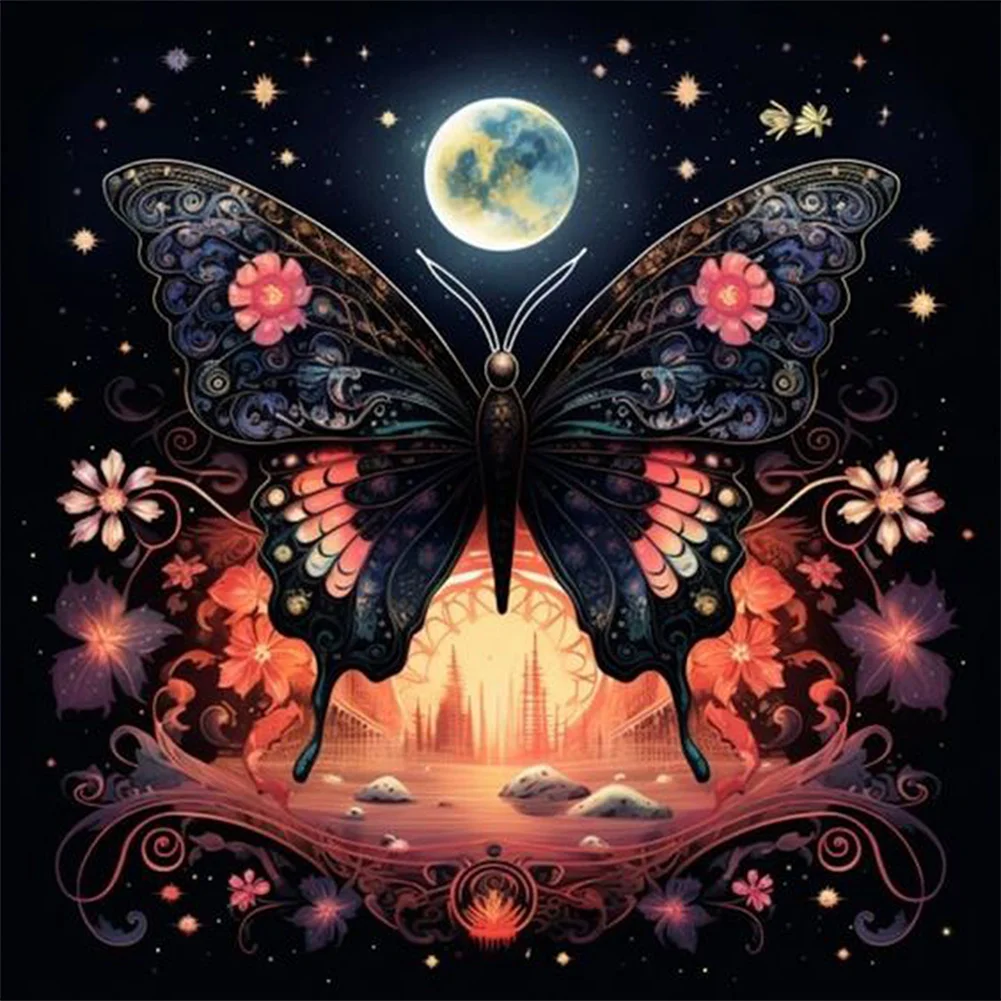 Partial AB Diamond Painting - Full Round Drill - Butterfly(Canvas|45*45cm)